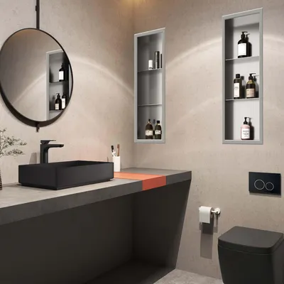 Produktbild von Stilform Wandnische 90 x 30 Edelstahl Gebürstet mit 2 Fachböden Duschablage