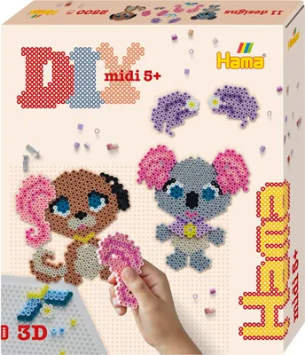 Produktbild von Hama Bügelperlen midi "Tier Salon" Geschenkpackung 2.500 Bügelperlen