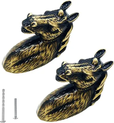 Productafbeelding van Bronzen paardenknopen - Retro kastgrepen - 2 stuks