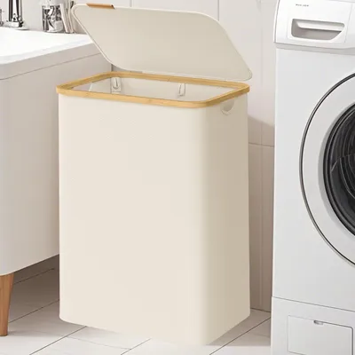 Immagine prodotto di Cesto per la biancheria con coperchio – 130 litri – Tessuto Oxford 600D – 52 x 38,5 x 70,5 cm