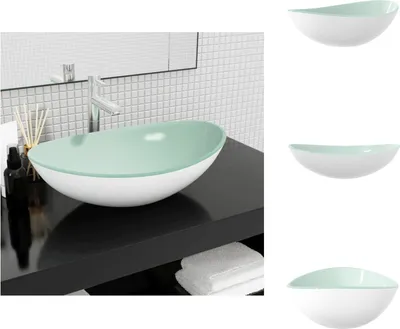 Produktbild von vidaXL Waschbecken Hartglas 54,5x35x15,5 cm Weiß - Badezimmer-Waschbecken