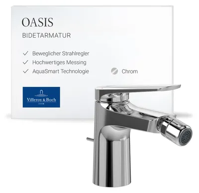 Produktbild von Villeroy & Boch Oasis Einhebel-Bidetarmatur, Auslaufhöhe 73 mm – Chrom