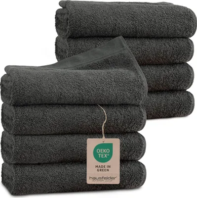 Produktbild von Hausfelder Handtücher Premium Handtuch 8er Set (Anthrazit, 8 Handtücher 50x100cm)