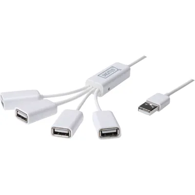 Produktbild von DIGITUS Slim Spider USB-Hub 4-Ports, 4 x USB A/F    DA-70216