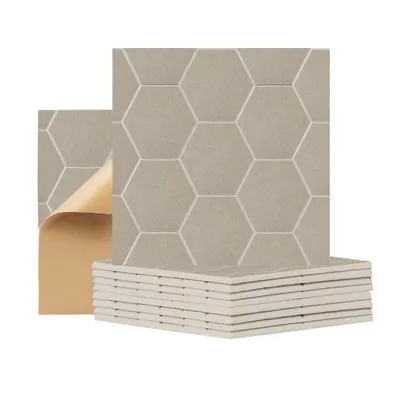 Produktbild von 12 Stück Akustikpaneele Selbstklebend 30×30×0,9 cm, Schallabsorber aus Polyesterfaser mit Wabenmuster für Studio, Büro und Heimkino