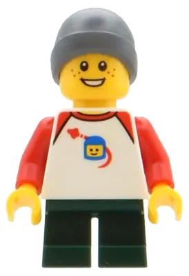Productafbeelding van LEGO Minifiguur: Jongen - Ruimtepak, donkergroene korte benen, donkerblauw (bdp080)