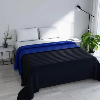 Immagine prodotto di Solidchoice - Coperta trapuntata per letto matrimoniale, blu
