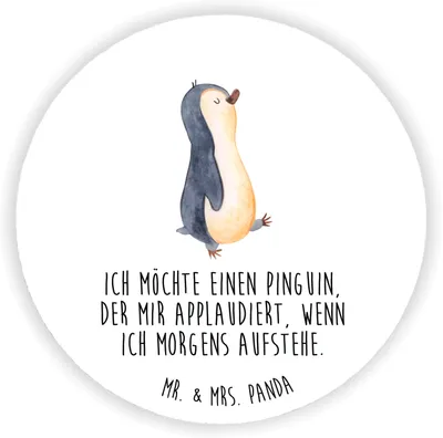 Produktbild von Mr. & Mrs. Panda Kühlschrankmagnet Pinguin marschieren - Weiß - Geschenk, Bruder, Schwester, Unausgeschlafen, Pinguine, whiteboardmagnet, Aufstehen, magnet für whiteboard