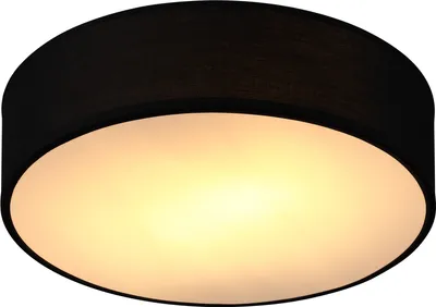 Produktbild von MONZANA® Deckenlampe Stoff Wohnzimmer Schlafzimmer E27 Schwarz 38cm Rund 2-Flammig 40W Lampe Flur Küche Deckenstrahler Deckenleuchte Stoffdeckenlampe