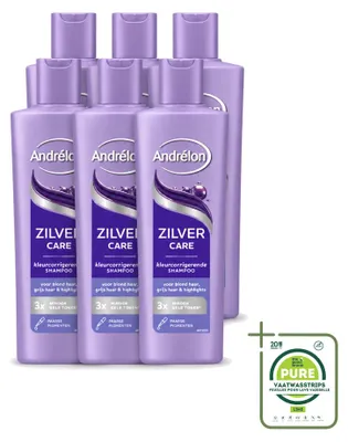 Image de 6 flacons de shampooing Andrélon Zilver Care - 250 ml - Lot de 6