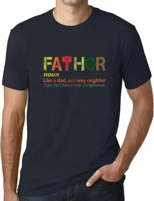 Produktbild von Herren Grafik T-Shirt Fa-thor wie Papa nur viel mächtiger – Fa-Thor Like Dad Just Way Mightier – Öko-Verantwortlich Vintage Jahrgang Kurzarm Lustige