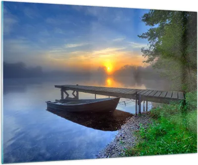 Produktbild von Bilder auf glas - Landschaft Meer Sommer Sonne - 100x70cm - Glasbilder - Wandbilder - Kunstdruck - zum Aufhängen bereit - Wanddekoration aus Glas - Glas Bilder - Wandbild auf Glas - GAA100x70-2226