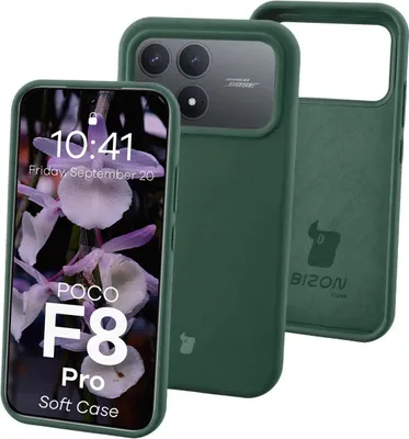 Produktbild von Silikon Handyhülle für Xiaomi POCO F8 Pro, Bizon Soft Case, Dunkelgrün