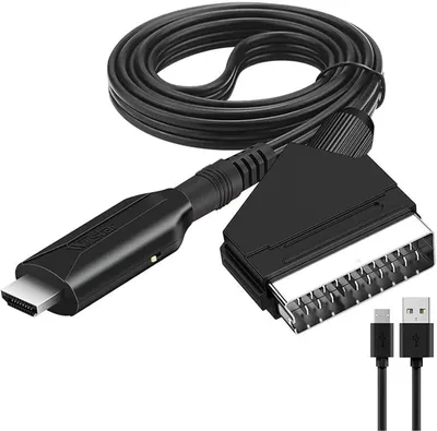 Produktbild von 1m SCART zu auf HDMI Konverter Kabel Video Audio Adapter Wandler für DVD HD TV