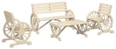 Immagine prodotto di set da giardino in legno di abete massiccio da 4 pezzi
