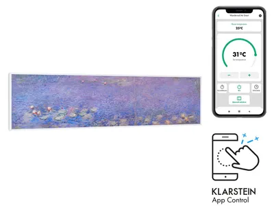 Obrázek produktu pro Klarstein Wonderwall Air Art Smart, infračervený ohřívač, 120 x 30 cm, 350 W, aplikace, lekníny