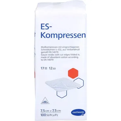 Produktbild von Es-Kompressen unsteril 7,5x7,5 cm 12fach 100 St