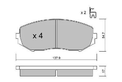 Produktbild von AISIN Bremsbeläge Satz Vorne Bremsklötze für SUZUKI Grand Vitara II SUV (JT, TE, TD) BPSZ-1005