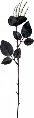 Produktbild von Schwarze Rose mit Skelett-Hand Halloween Deko