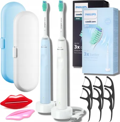 Produktbild von Philips | Schallzahnbürsten Set - HX3651/12 Blau & HX3651/13 Weiß - 2x Effektive Reinigung - 2 Wochen Akkulaufzeit