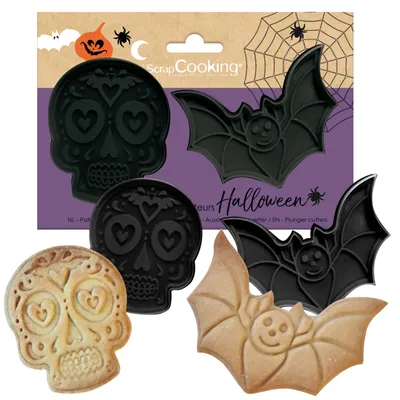 Obrázok produktu pre ScrapCooking – 2 formy na vykrajovanie na Halloween – lebka a netopier