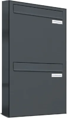 Produktbild von 2er Briefkasten-Anlage Tür- Zaundurchwurf RAL 7016 Anthrazit