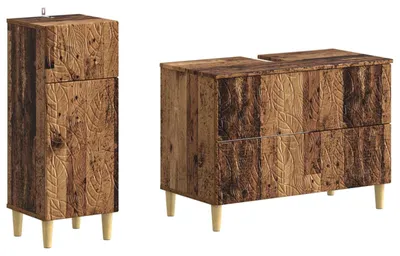 Immagine prodotto di Set di due mobili da bagno in legno riciclato, modello DELFT