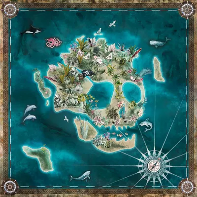 Produktbild von Komar Fototapete Skull Island Blau - 610842 - 250 x 250 cm