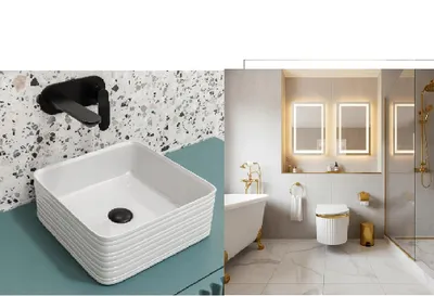 Immagine prodotto di Set di WC bianco e lavabo in ceramica Nuovo
