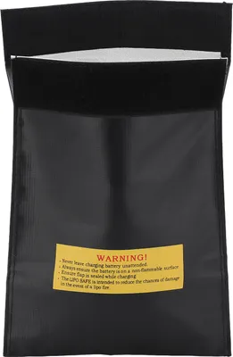 Image de Sac de protection antidéflagrant pour batterie Lipo, sac de protection ignifuge pour batterie lithium, sûr pour la charge et le stockage, noir