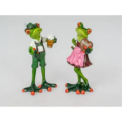 Produktbild von Formano 2er Set Froschpaar - lustige Frösche 17cm - Figur Dekoration