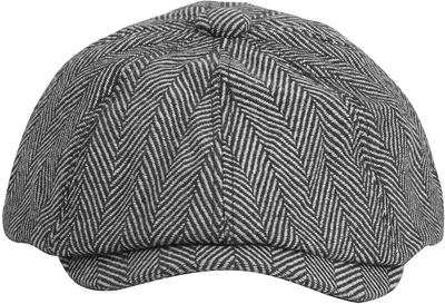 Obrázek produktu pro Pánská novinářská čepice s kšiltem Plochá čepice Peaky herringbone tweed gatsby baret čepice 8 panelů novinářský styl golfová čepice, klubová čepice