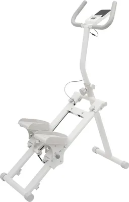 Obrázok produktu pre Schodový stepper – Fitness stepper – Nastaviteľný odpor – Max. 120 kg – Rozmery 37,5 × 85,5 × 114–125 cm – Pedále 19 cm – Biela farba