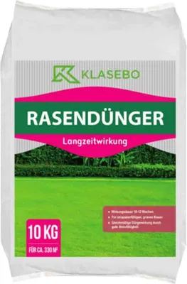 Produktbild von 10kg Rasendünger Langzeitwirkung KLASEBO 20+5+8 NPK 330m²