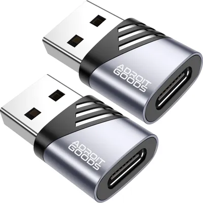 Obrázok produktu pre AdroitGoods 2x adaptér USB-A na USB-C - USB 3.1 - prevodník - hliníkovo šedý
