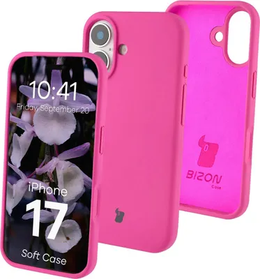 Produktbild von Silikon Handyhülle für iPhone 17, Bizon Soft Case, Dunkelpink