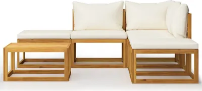 Produktbild von vidaXL 6-tlg. Garten-Lounge-Set mit Auflagen Massivholz Akazie