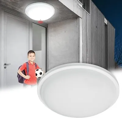 Produktbild von JOIEYOU LED Deckenleuchte 15W Deckenlampe mit Bewegungsmelder Radar Sensor Modern Sensorlampe Flurlampe Wandleuchte Flach Rund Lampe für Wohnzimmer Schlafzimmer Küche (15W, Kaltweiß)