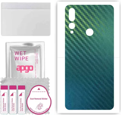 Produktbild von apgo Rückseite Schutzfolie, Skin, kompatibel mit Huawei Y9 Prime (2019), Hinten Displayschutzfolie aus Vinylfolie, kratzfest, einfache Montage - Kohlenstoff-Chamäleon CAKA1
