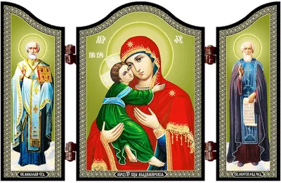 Produktbild von 1447 Gm Von Wladimir Christliche Ikone Triptychon Vladimirskaja Bogorodica