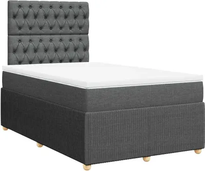 Produktbild von vidaXL Boxspringbett mit Matratze Dunkelgrau 120x190 cm Stoff