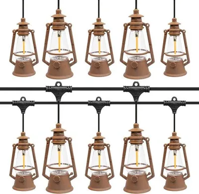 Produktbild von LED-Lichterkette für Innen und Außen - 5,25 Meter - 10 warmweiße Lampen - wasserdicht - für Zeltfahrten, Halloween und Weihnachten