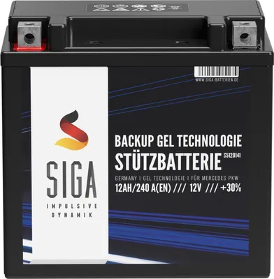 Produktbild von SIGA Stützbatterie 12V 12Ah Gel Batterie Backup Batterie Longlife Technologie sofort einsatzbereit vorgeladen auslaufsicher wartungsfrei