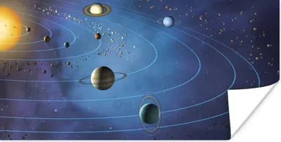 Produktbild von MuchoWow® Poster Eine Illustration des großen Sonnensystems 40x20 cm - Poster für die Wand - Poster Schlafzimmer