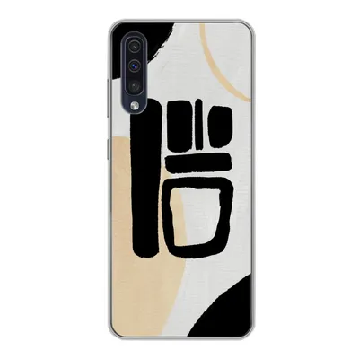 Produktbild von MuchoWow® Handyhülle Schutzhülle Hülle für Samsung Galaxy A30s Schwarz - Kreis - Abstrakt Silikon Softcase Handy Hülle - Karteninhaber