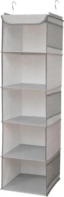 Produktbild von Graues Kleiderschrank mit 5 Regalen und 6 Taschen