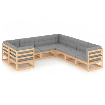 Produktbild von vidaXL 8-tlg. Garten-Lounge-Set mit Kissen Massivholz Kiefer