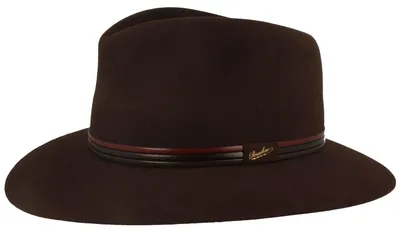 Borsalino Outdoor Traveller Filzhut Country mit dreifarbiger Lederband-Garnitur in braun