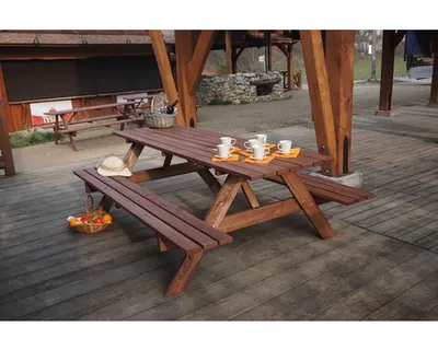 Image de Ensemble de jardin PIKNIK en bois 200 cm