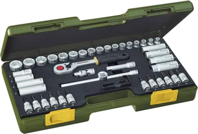 Obrázek produktu pro Proxxon Steckschlüsselsatz, Kompaktsatz mit 3/8"-Umschaltratsche, 47-teiliges